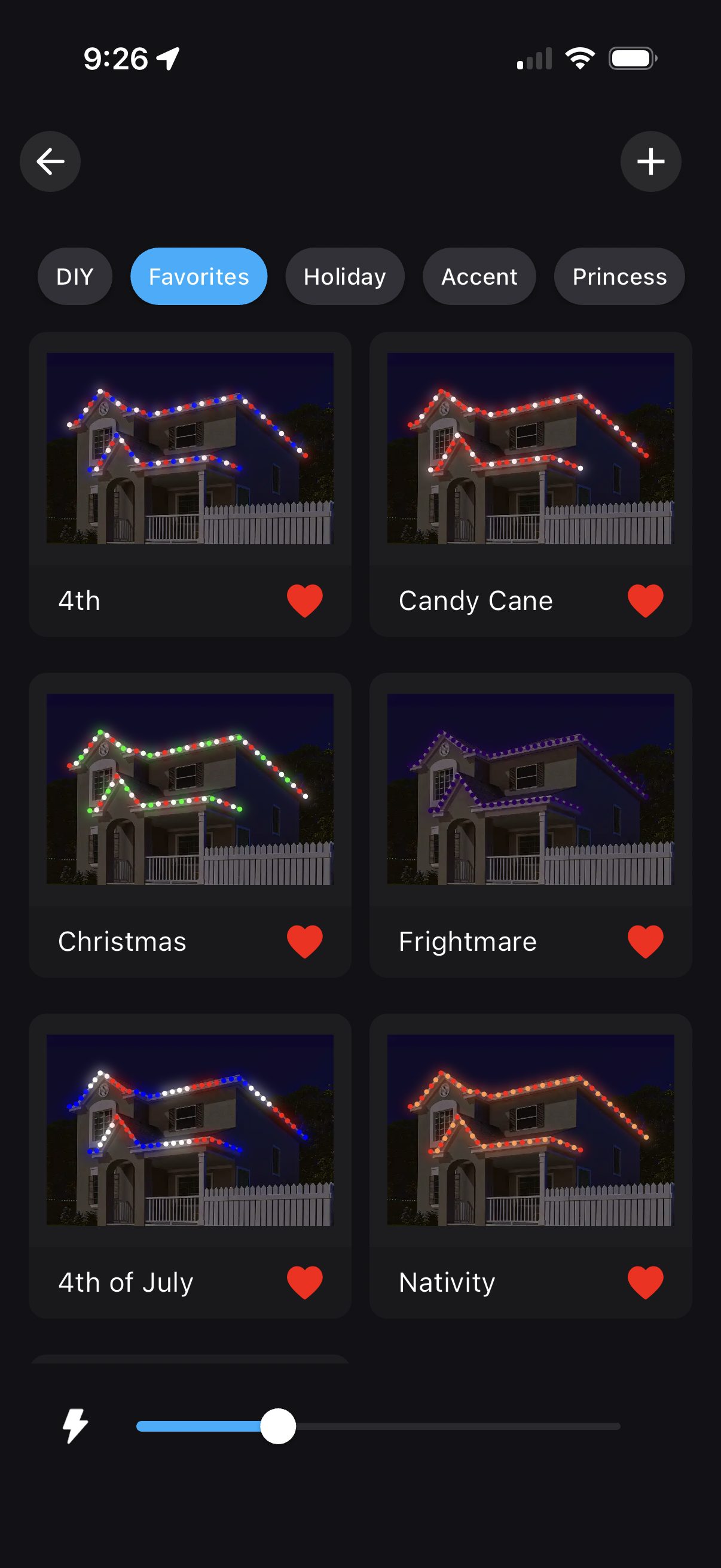 App holiday presets and favorites