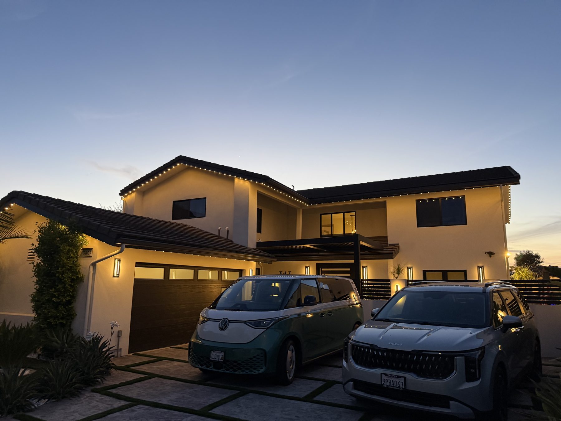 Installed eave lighting